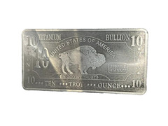 1x 10 Ounce Oz Titanium Buffalo Bar .999 Fine Ti Element one – ten oz
