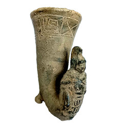 300 BC Ancient Roman Terracotta Drinking Rhyton Ceramic Artifact Intact Pottery