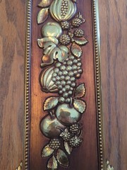 Vtg 1971 Gold Syroco Floral Fruit Wall Plaque 20” Tall 7222 Made In USA PVUC MCM