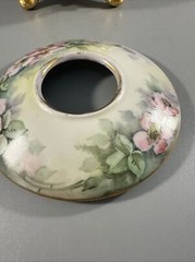 Antique GDA France Hand Painted Floral Hairpin Receiver Porcelain Dish Limoges