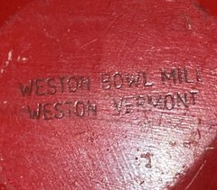 Vintage Weston Bowl Mill Hand Painted Santa Wooden Round Bowl Signed 11.5”