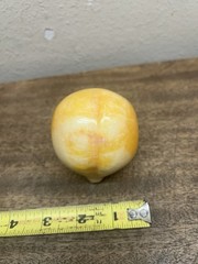 Vintage Stone Marble Alabaster Carved Fruit Peach With Broken Wood Stem