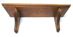 Vintage 1990s Solid Oak Wood Wall Mount Clock Curio Book Shelf 5.5″ x 17.5″ Long