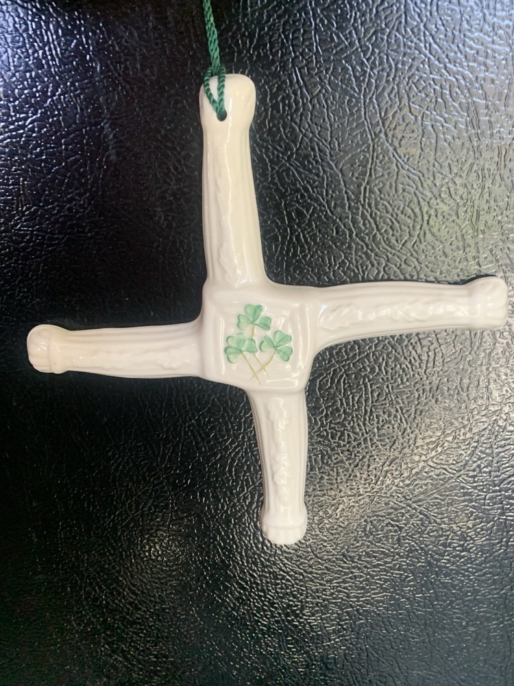 Belleek St Brigid’s Day Cross Ireland Wall Hanging Ornament Parian China Signed