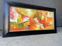 Brittini Painting Artist Abstract Modernist Pop Art Mid Century Mcm vintage