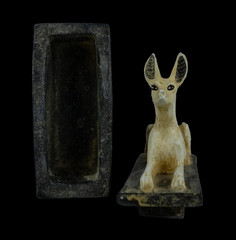 RARE ANCIENT EGYPTIAN ANTIQUITIES Stone Statue Of Anubis God Of Mummification BC