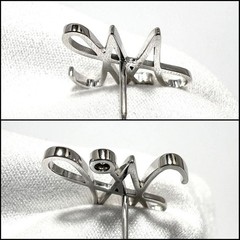 ALLNIQUE Diamond Hexagon Brooch Silver 0.05ct S Condition