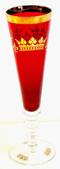 Champagne Glass -Gilded Cranberry -The Jewel House-Germany Antique/Vintage