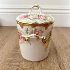 Antique 1989-1900 Elite Works Limoges France Condensed Milk Holder Jar Container