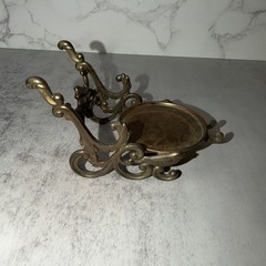 Vintage Ornate Brass Tea Cup Holder / Spoon Rest / Display Stand Made In Japan
