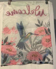 Unbranded WELCOME HUMMINGBIRD Polyester Garden Flag 13×18 – GUC