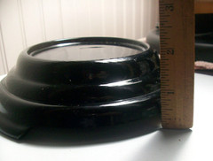 Vintage black art glass Fenton display base stand 3 footed 1 3/4″ tall Excellent
