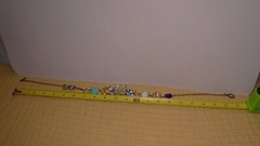 exquisite faux blue sapphire and pearl statement necklace costume in gold tone