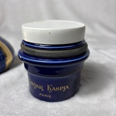 Rare Vintage Caviar Kaspia Paris Porcelain Onion Dome France Cobalt Gold