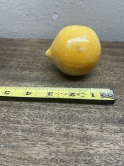 Vintage Stone Marble Alabaster Carved Fruit Peach With Broken Wood Stem