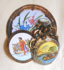 3 x Asian Paper Tole 3D Decoupage Pictures Set Of 3 Oriental Wall Art Unframed