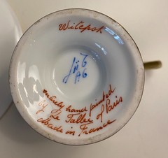 Vintage Le Tallec h/p cup & saucer Napoleon Bonaparte battle Witepsk, Vitebsk