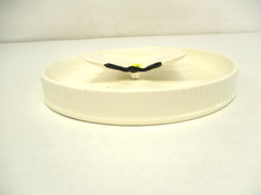 1975 FITZ AND FLOYD Butterfly Dish Trinket Bowl White Round New Open Box Vtg