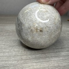 Granite Marble Polished Orb Sphere Ball White & GraySolid 3”Decorative VTG Heavy