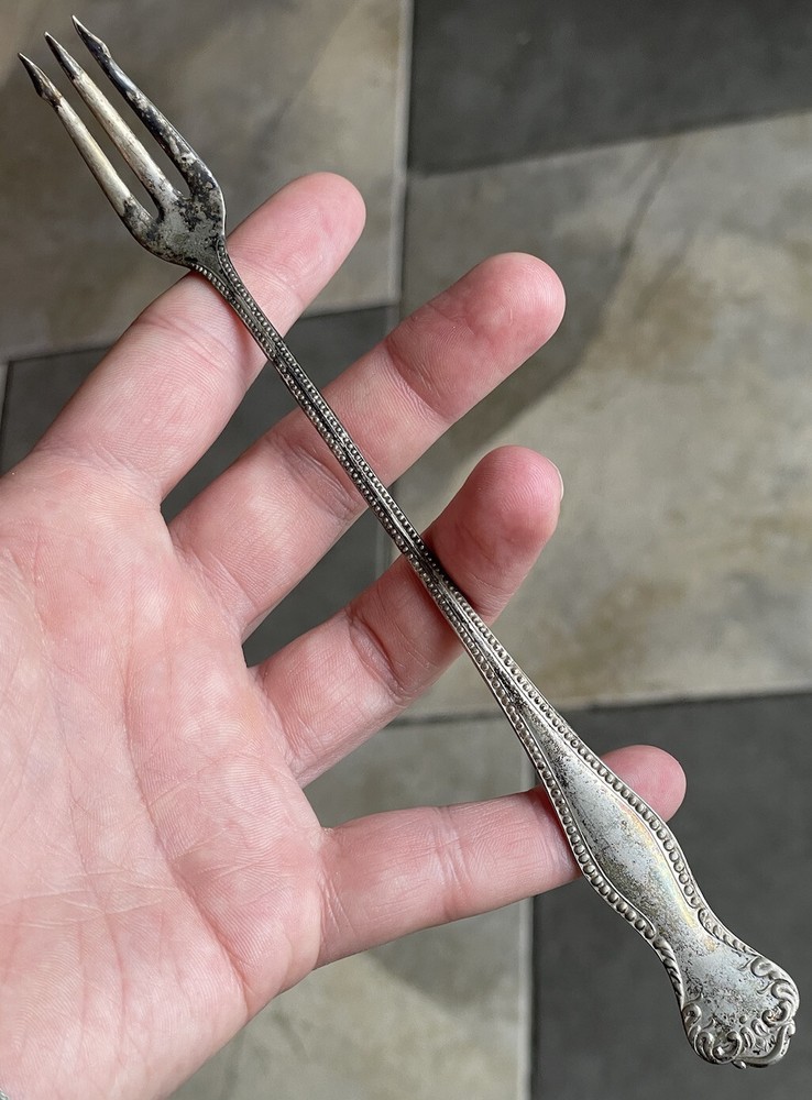 Antique Silver Plated Cocktail Fork Victorian – Edwardian 19th – 20th C.