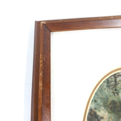 Chinese Jasper Picture Scholar Dream Stone Landscape Trees Framed #1