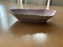 Unbranded Vintage Pink Floral Ceramic Trinket Dish 7″ x 4″ x 1.5″