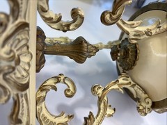 Unique Ornate French tazza with decorative embossed base Heavy