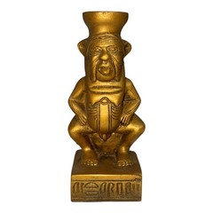 Ancient Egyptian God Bes Protective Statue Bronze Tone Home Decor Artifact