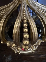 Heavy Ornate Gold Resin Crown 10” Table Top Decor Jewel Tuscan Old World