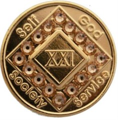 NA Gold Plated Crystallized Medallion Year 1 – 40 Light Colorado Topaz Crystal