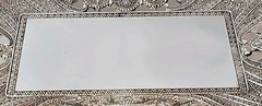 Rare Persian Silver Filigree Rectangular Bowl Handcrafted Decorative 15″L EC