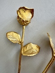 Three Steven Singer 24kt Gold Plated Rose Flowers NEW LOWER PRICE!