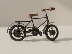 Retro Bicycle Statue Metal Bike Model Wooden Seat Vintage Home Office Decor Gift