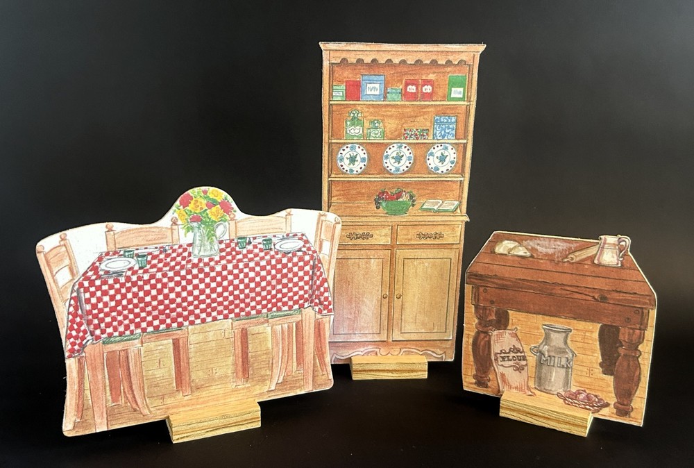 Vintage 1990’s~Bethany Farms~Wood Peg Paper Doll~Wooden Kitchen Set