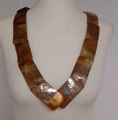 Brutalist Copper Belt Necklace Industrialist Modernist Steampunk Armor Metalwork