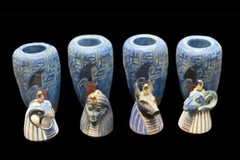 RARE Egyptian Antiquities Canopic jars (sons of Horus) jars for mummification BC