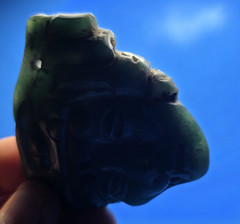 PRE-COLUMBIAN MAYAN JADE DUALITY MASK PENDANT