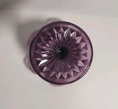 Fenton Amethyst Footed Compote Candy Dish Empress Pattern 1980s Marked