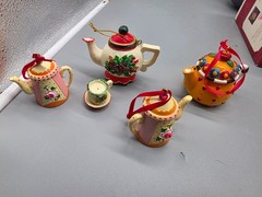 3 Mary Engelbreit ME Miniature Teapot Ornaments 3 ME – 1 Unbranded