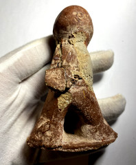 Pre-Columbian West Mexico Terracotta Standing Figure, Nayarit Style, 300 BC