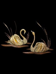 Vintage Pr Swan Cattails 5 Butterflies Wall Decor Home Interiors Wood Metal MCM