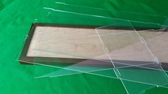 30.5″L x 10.8″W x 5.6″H display case with 3/16″ thick acrylic brown wood frame