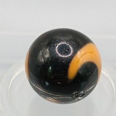 .58″ Alley Agate Halloween, CAC Black Orange Swirl Marble- #Q149