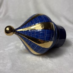 Rare Vintage Caviar Kaspia Paris Porcelain Onion Dome France Cobalt Gold