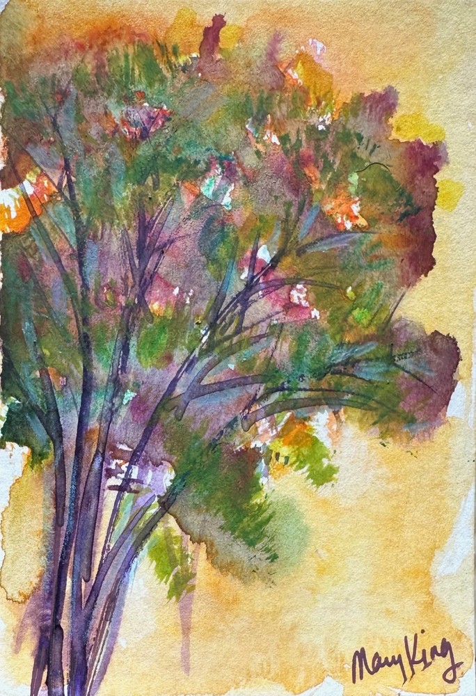 Watercolor ACEO Original Painting by Mary King – Flowers