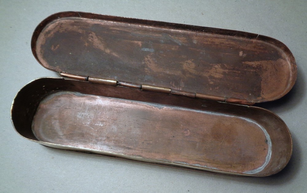 Beautiful Engraved Copper Tabacco Box About 1750 Pirate Era
