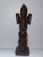 Vintage Shamans Thunderbird, Whale, And Bear Totem Pole Made In British Colombia
