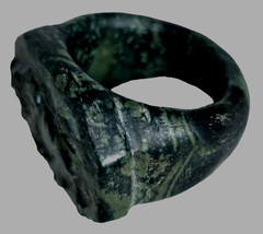300 BC Authentic Ancient Roman hololith Ring Engraved Gemstone Bull MUSEUM GRADE