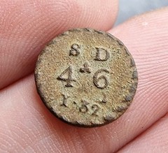 Georgian Coin Weight 4s 6d Metal Detecting Find Antique 18th Century 1.45g