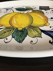 Nova Deruta Limone Medium Serving Appetizer Plate Tray 11.5”x7.25” Italian NWT